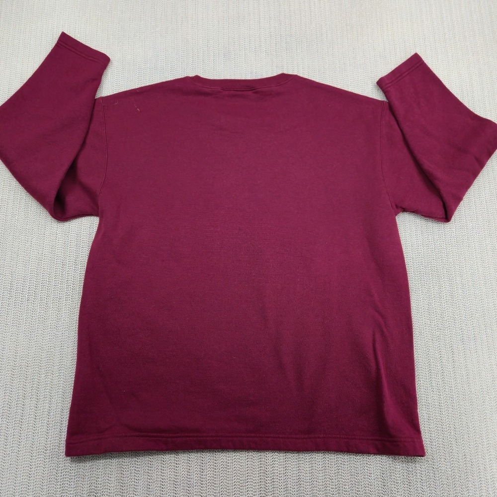 Vintage Hanes Her Way Sweatshirt Womens Large Red Crew Neck Pullover Blank Y2K - Picture 7 of 9